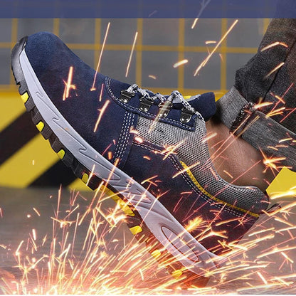 Indestructible Men Anti-puncture Safety Shoes Work Sneakers Hiking Anti-smash Steel Security Footwear.