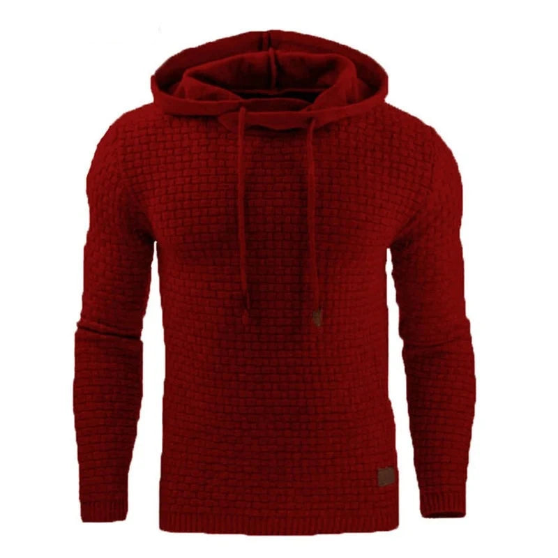 Warm Men's Solid Color Casual Hoodie Oversize Sweatshirt.