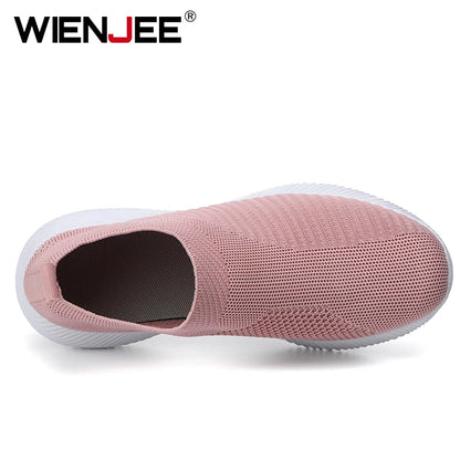 Women Flats Shoes Breathable Mesh Platform Sneakers