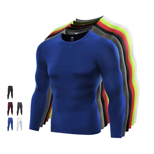 Men's Gym T-shirts Quick Dry Tights Breathable Fitness Tops Soccer Jerseys Running T Shirt Male Sportswear Compression Rashguard.