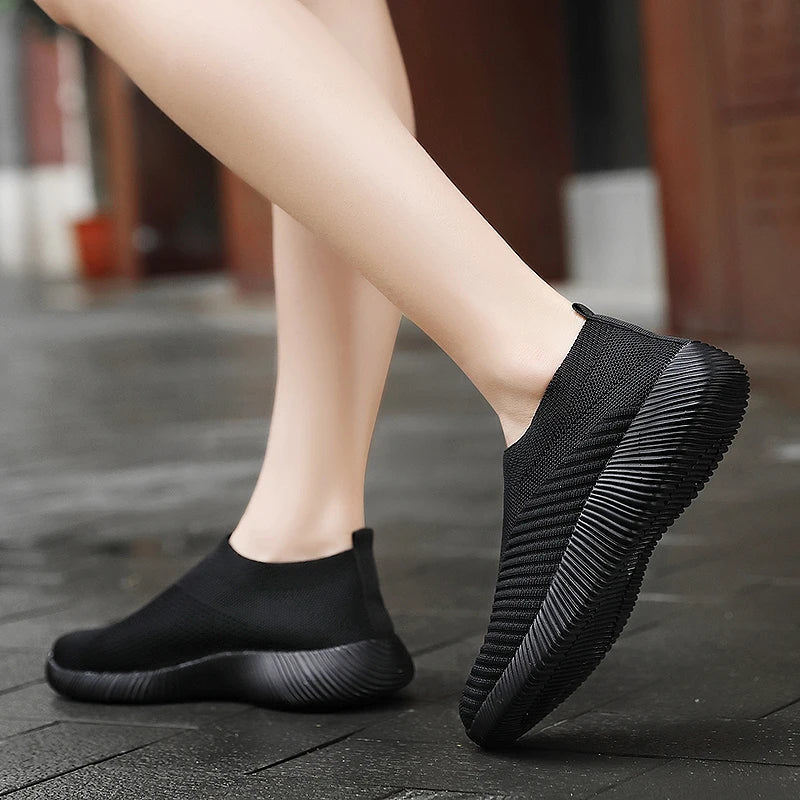 Women Flats Shoes Breathable Mesh Platform Sneakers