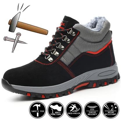 Work Boots Safety Men Indestructible Steel Toe Shoes
