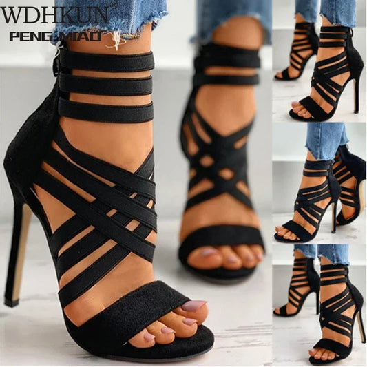 Women Shoes High Heels Women Sandals Zipper