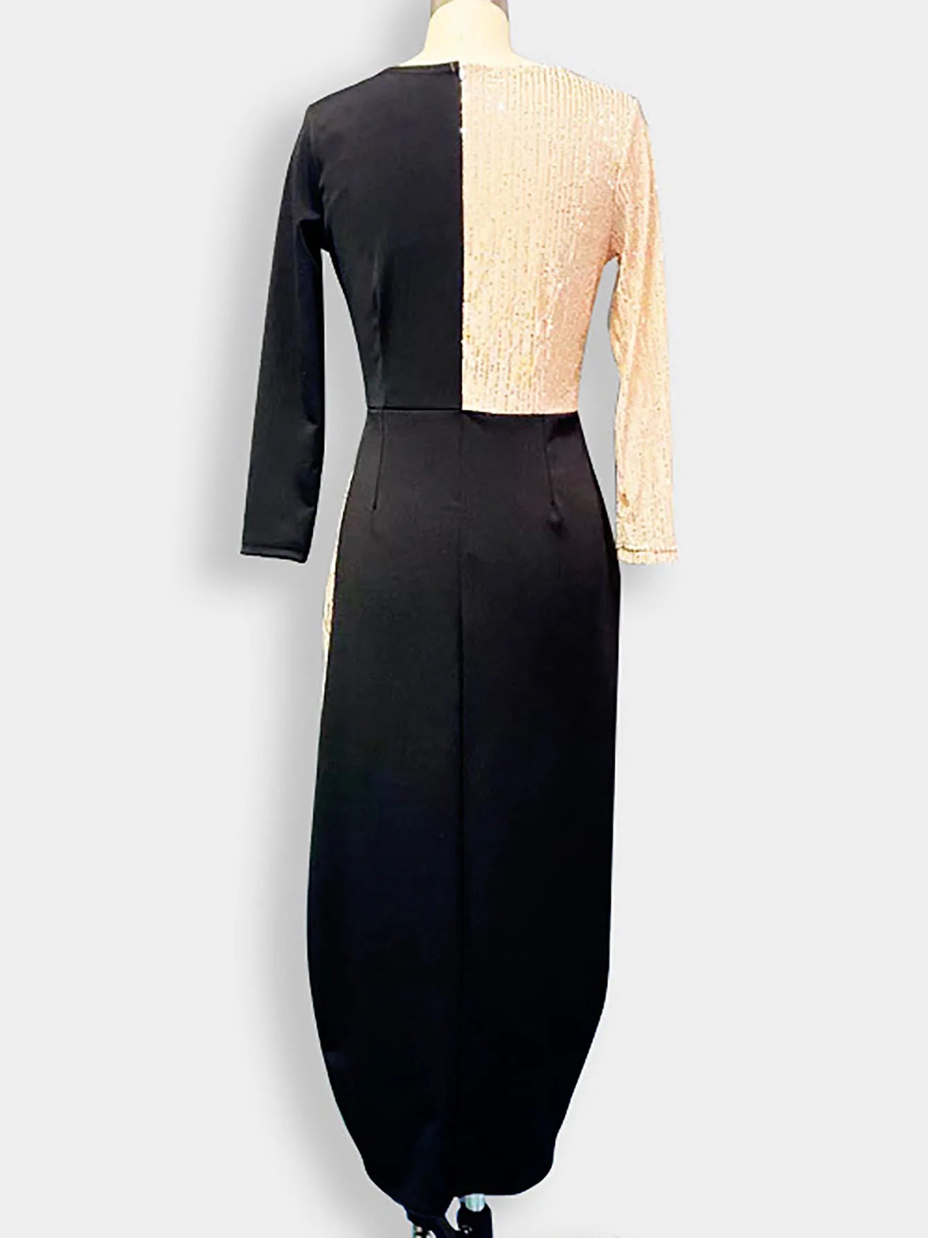 Sequin Splicing Black Golden Femme Dress Summer Style