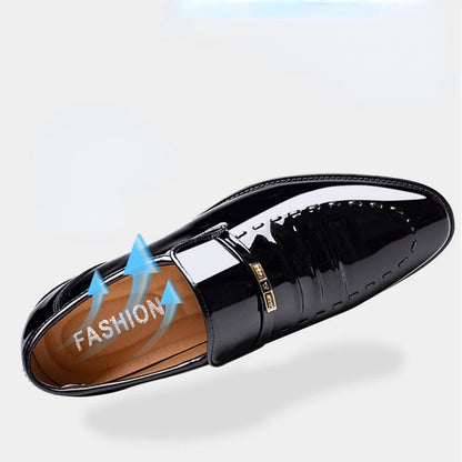 Patent Leather Men Dress Shoes Classic Formal