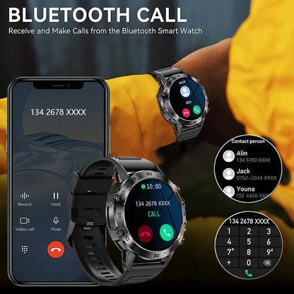 MELANDA Steel 1.39" Bluetooth Call Smart Watch Men Sports