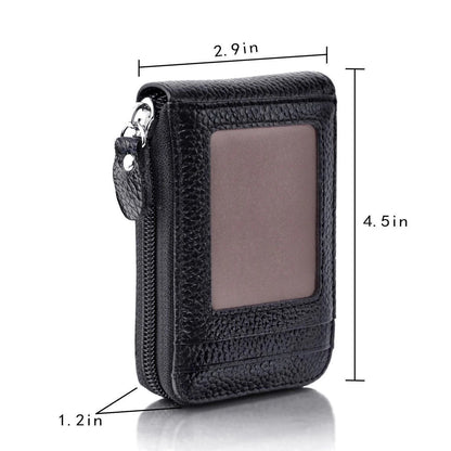 Men Wallet Genuine Multi-card With Zipper Leather
