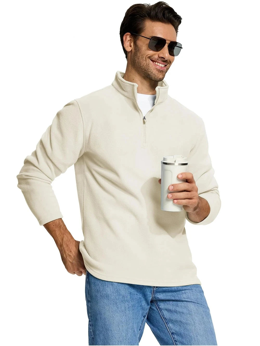 TACVASEN Quarter-Zip Pullover Tops Men