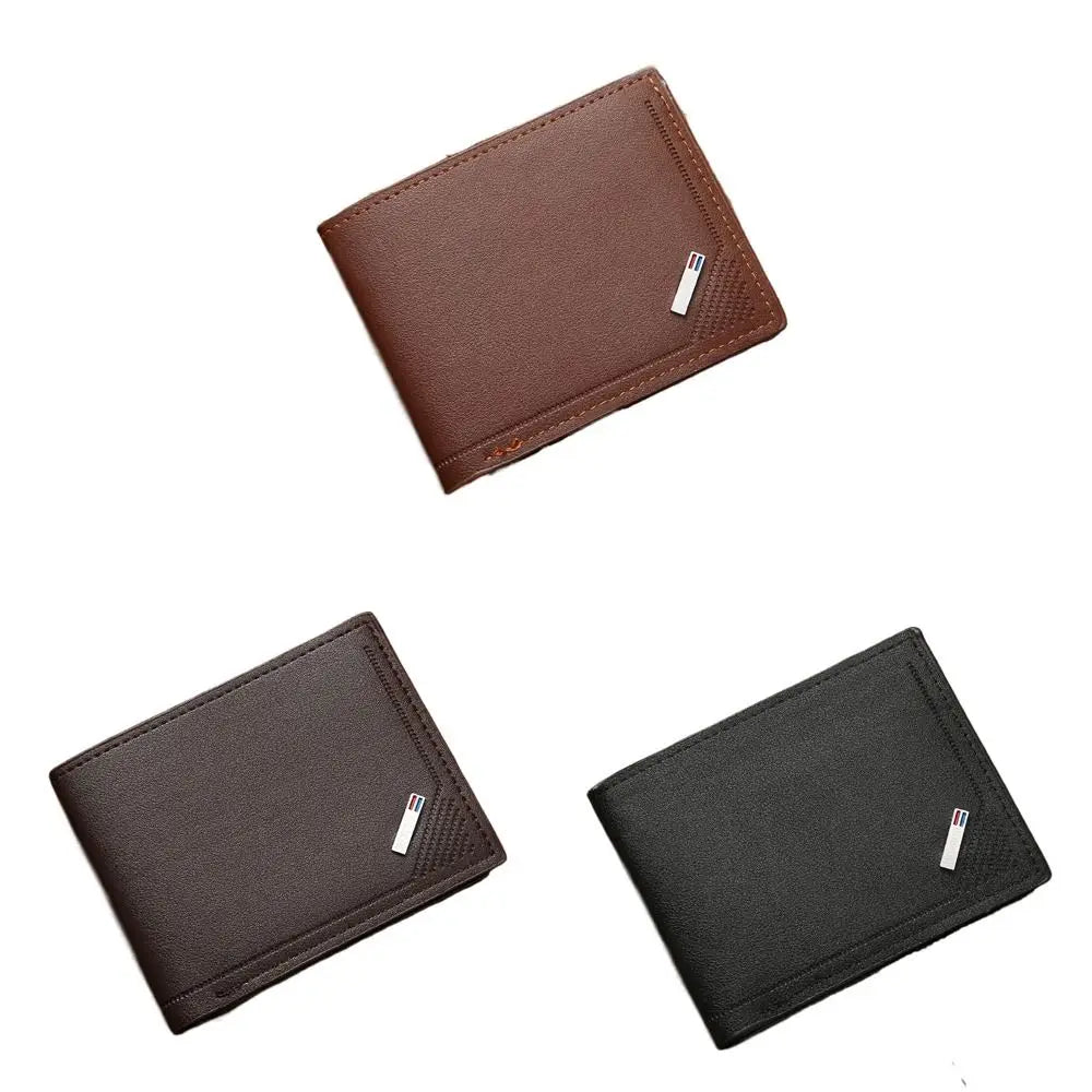PU Leather Men Short Wallet Soft Large Capacity