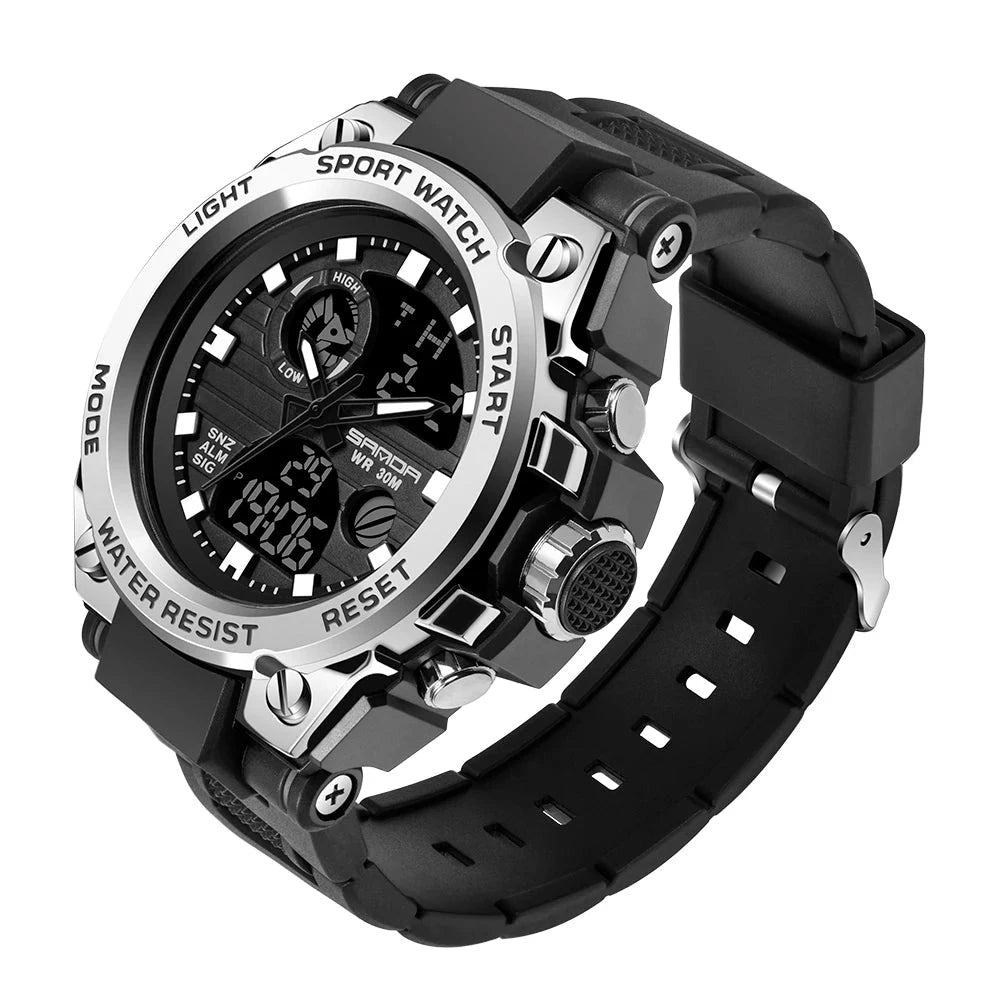 JBMBM Discover the cutting-edge SANDA G Style Men's Digital Military Sports Watch. With its dual display and waterproof design Shop Now £16.99