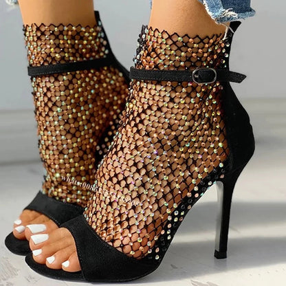 Кристални дамски сандали