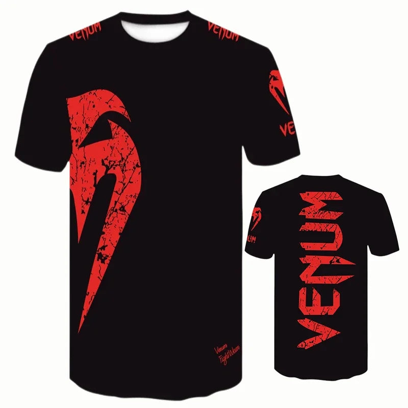 T-shirt da uomo Venum Boxing Training Abbigliamento slim fit stampato in 3D