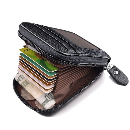 Men Wallet Genuine Multi-card With Zipper Leather